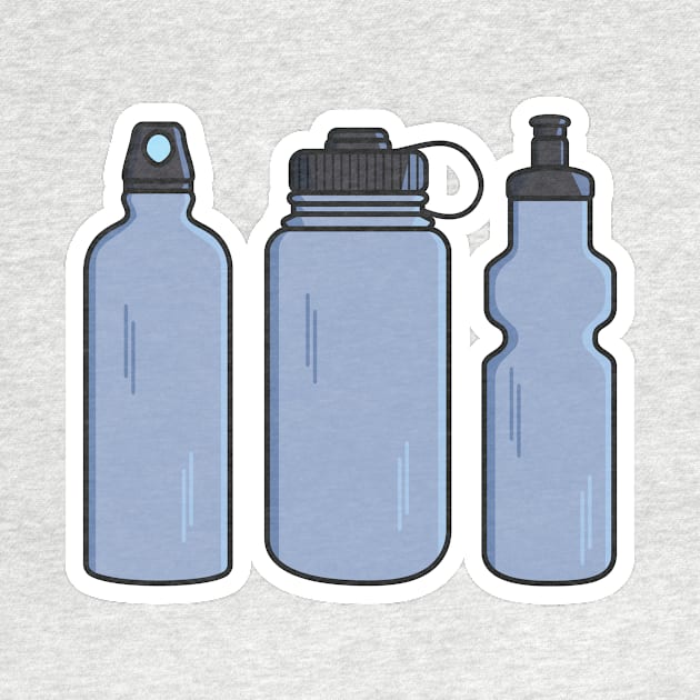 Gym water bottle collection with carry strap vector icon illustration. Drink objects icon design concept, Gym bottle, School water bottle, Drinking water, Fitness flask, Sport water bottle, by AlviStudio